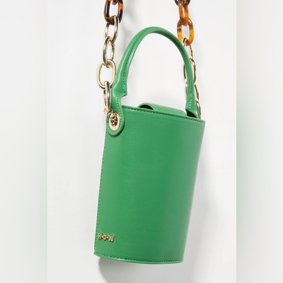 🦚Anthropologie House of Want Green Bucket Bag Purse - Picture 4 of 5